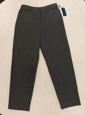 Charter Club Gray Twill Dress Pants Womens 10 NEW Straight Career Office Casual